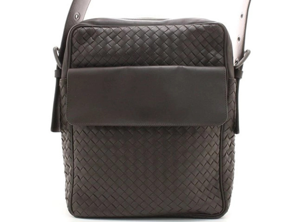 BOTTEGA VENETA Shoulder Bag Intrecciato Dark Brown